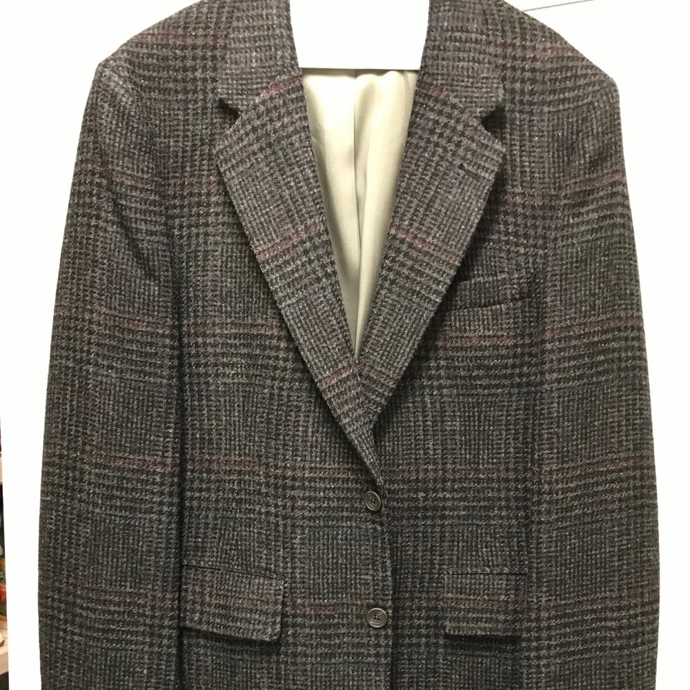 Men's Charcoal Wool Sport Jacket Size 41 Long